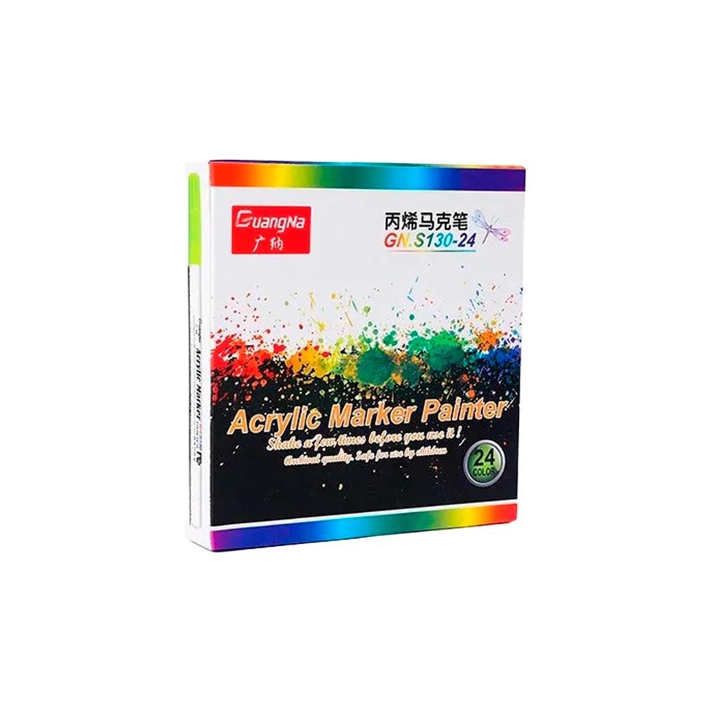 Σετ μαρκαδόροι ακρυλικών χρωμάτων 24 τεμαχίων Υ3,6x9,3x13,7εκ. - Image 3