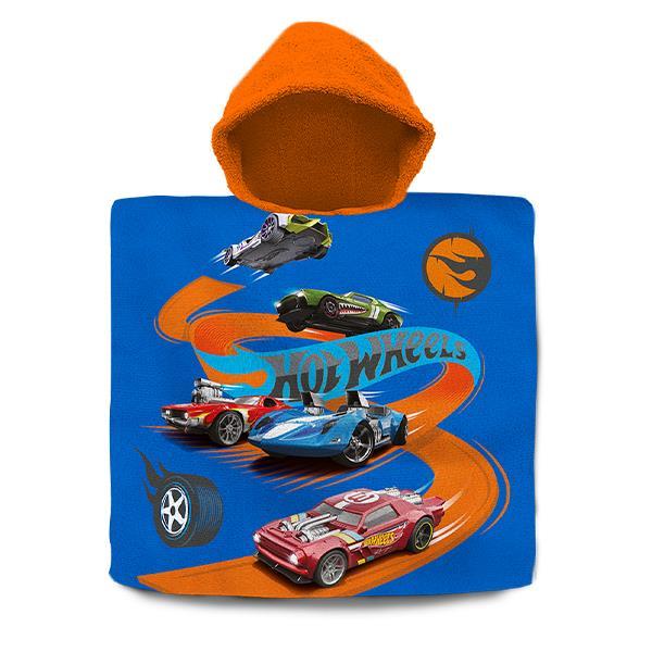 Πετσέτα παιδική θαλάσσης, πόντσο με κουκούλα "Hot Wheels" 60x60εκ. - Image 2