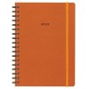 Next ημερολόγιο 2025 Natural ημερήσιο σπιράλ πορτοκαλί με λάστιχο 12x17εκ.