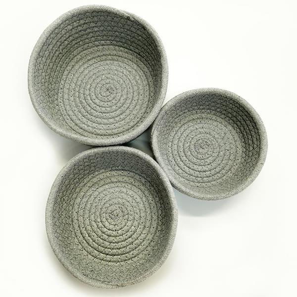 Σετ 3 καλάθια σε ανοιχτό γκρι χρώμα Ø15xΥ5,5εκ., Ø17xΥ7εκ., Ø19xΥ8εκ. - Image 3