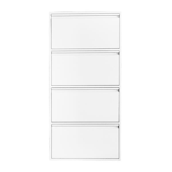 Παπουτσοθήκη μεταλλική Nextdeco με 4 τμήματα λευκή Υ137,5x65,5x15,5εκ. - Image 2