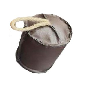 Στοπ πόρτας από δερματίνη,Υ16x∅13εκ. Καφέ σκούρο