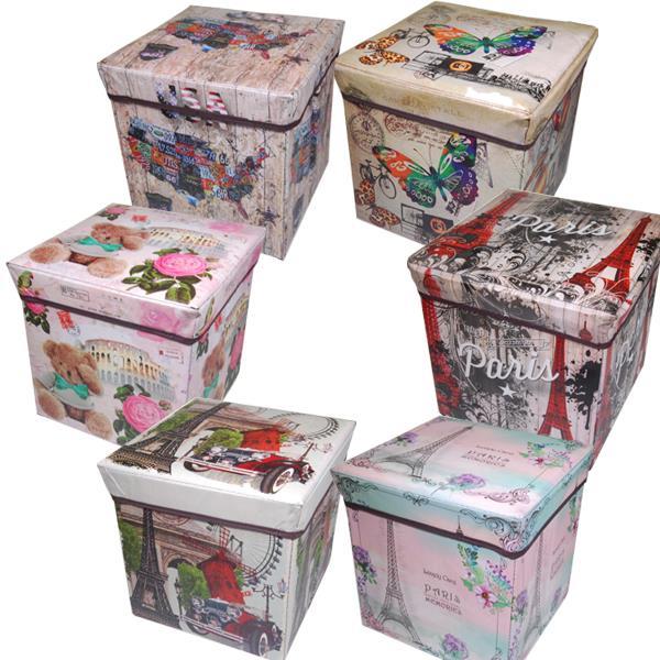 Κουτί αποθήκευσης "vintage" κοκτέηλ 6 σχέδια Υ30x30x30εκ. - Image 2