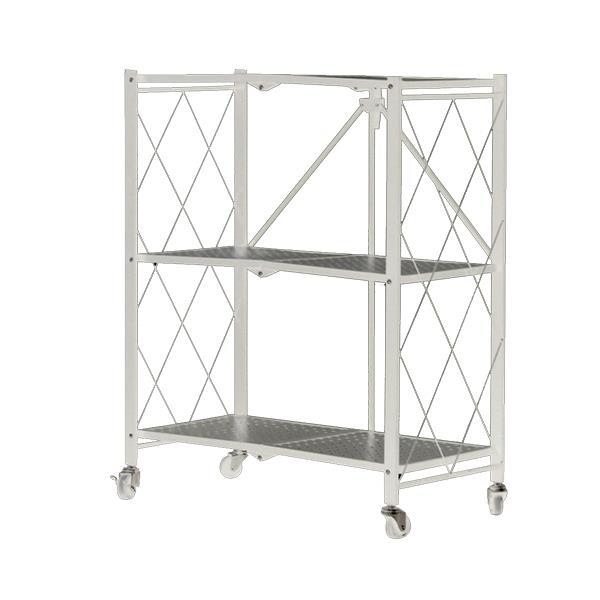 Ραφιέρα μεταλλική Nextdeco αναδιπλούμενη με 3 ράφια λευκή Υ87x72x36εκ. - Image 2