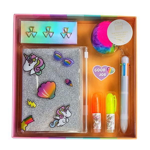 Σετ γραφικής ύλης unicorn 11 τεμ. σε κουτί δώρου Υ3x22×22εκ. - Image 2