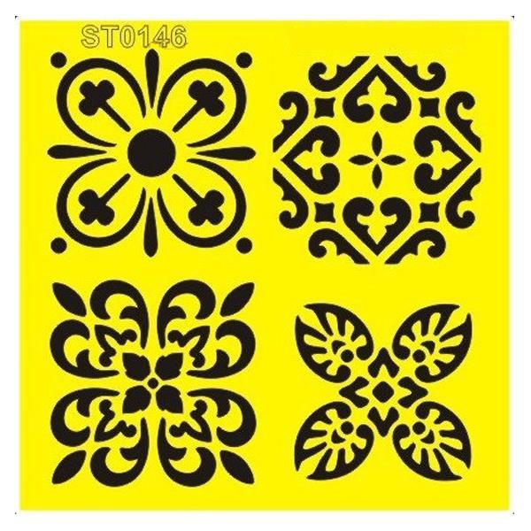 Στένσιλ πλαστικό "Μοτίβο 5" 16x16εκ. (ST0146Β) - Image 2