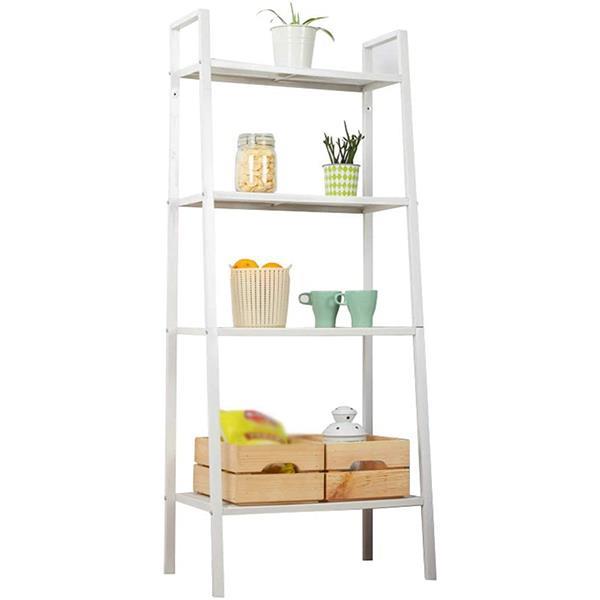 Ραφιέρα βιβλιοθήκη Nextdeco 4 επίπεδων λευκή Υ147x60x35εκ - Image 3