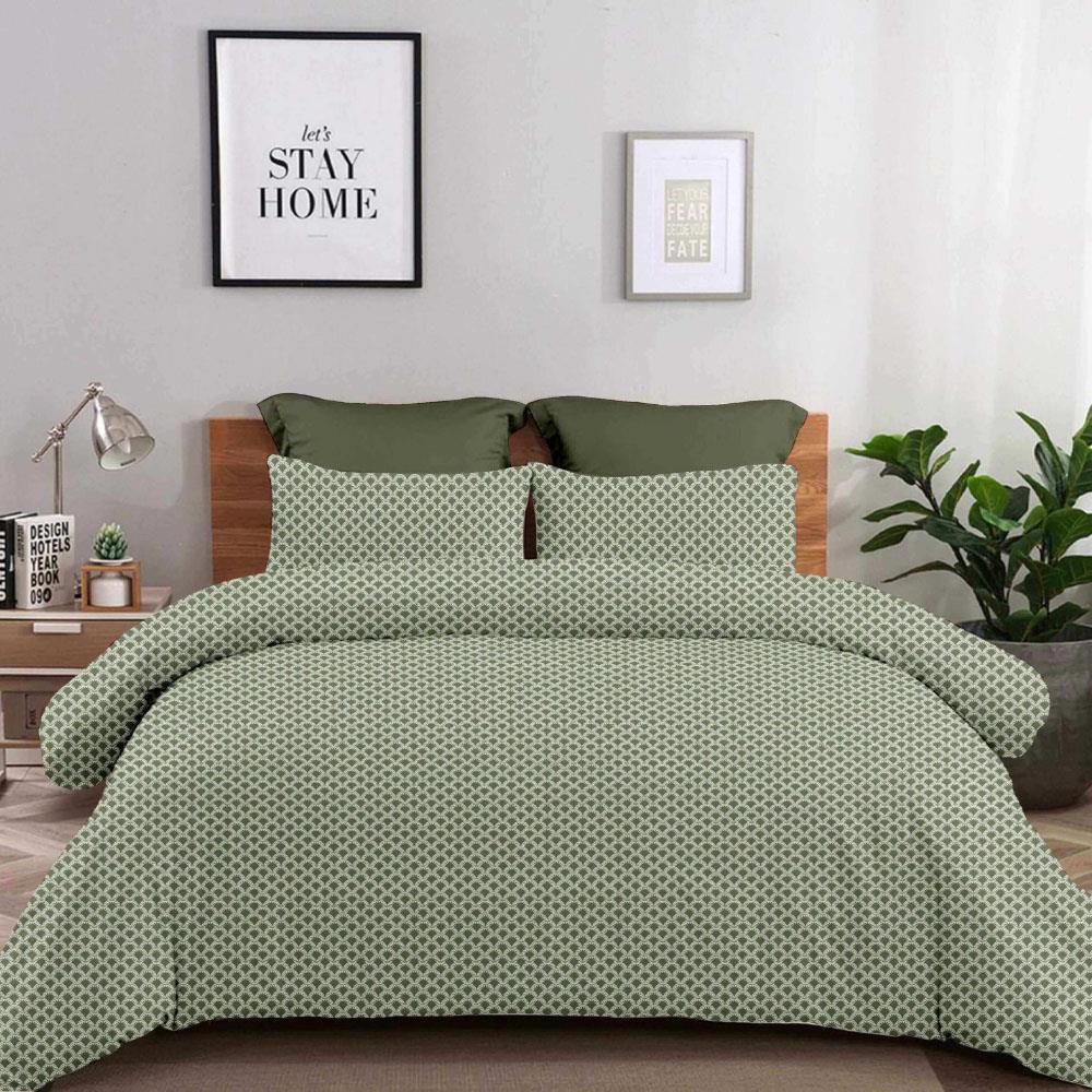 Σετ υπέρδιπλα σεντόνια Olivia olive από 100% βαμβάκι 245x260εκ.