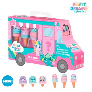 Σετ σβήστρες Sweet dreams σε σχήμα παγωτού 17,5x10,5x3εκ.