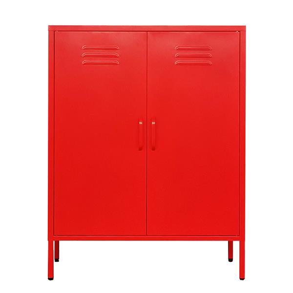 Ντουλάπα μεταλλική Nextdeco δίφυλλη κόκκινη Υ102x80x40εκ. - Image 2