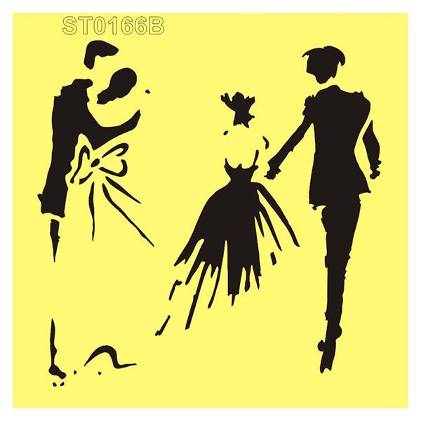 Στένσιλ πλαστικό "the newlyweds" 16x16εκ. (ST0166B) - Image 2