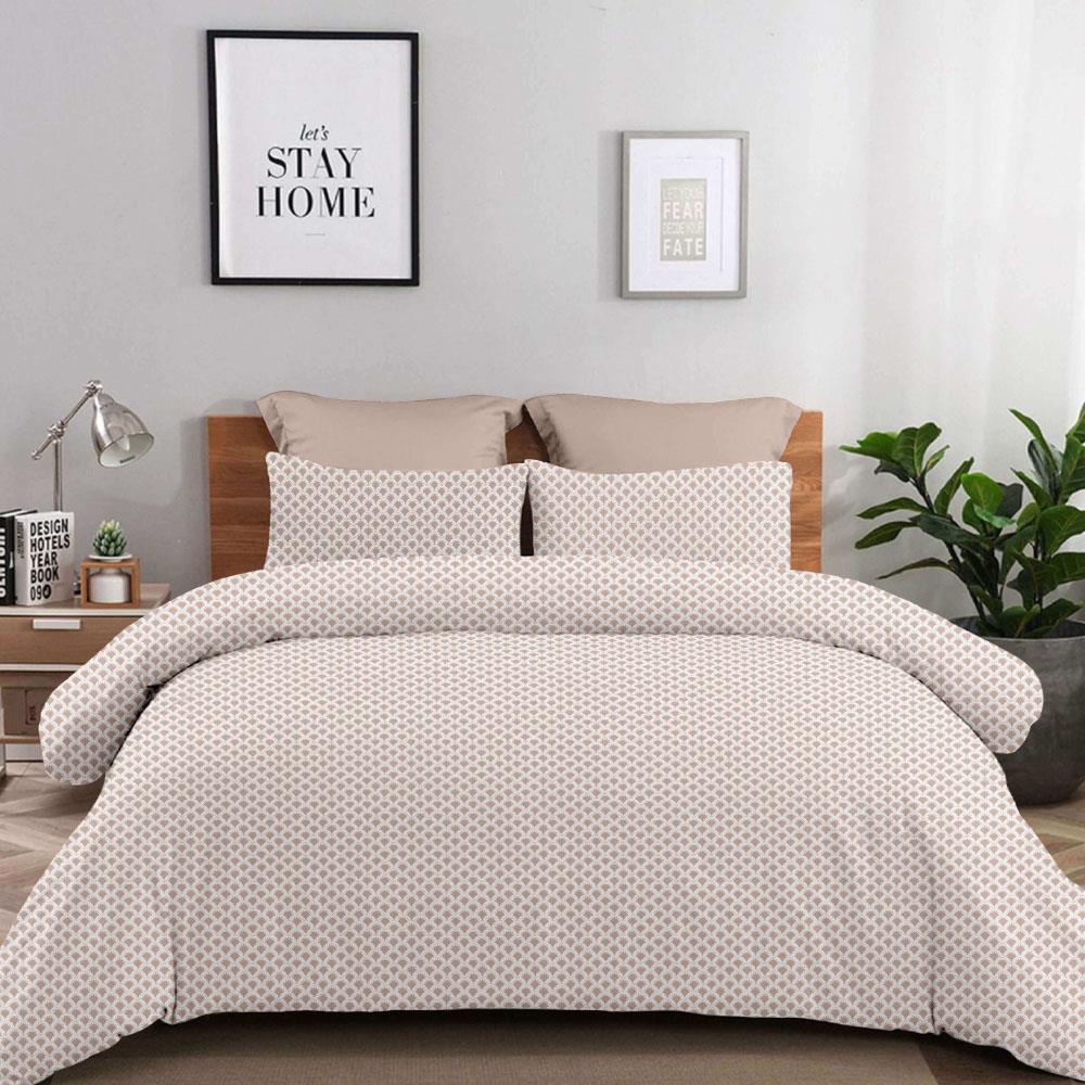 Σετ σεντόνια μονά Olivia beige από 100% βαμβάκι 175x260εκ.