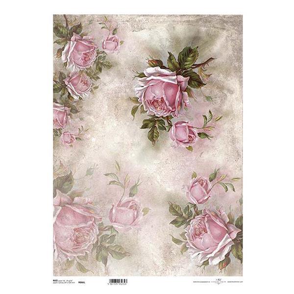 Ριζόχαρτο "pink roses" 42x29.7εκ. (ITD-R066L) - Image 2