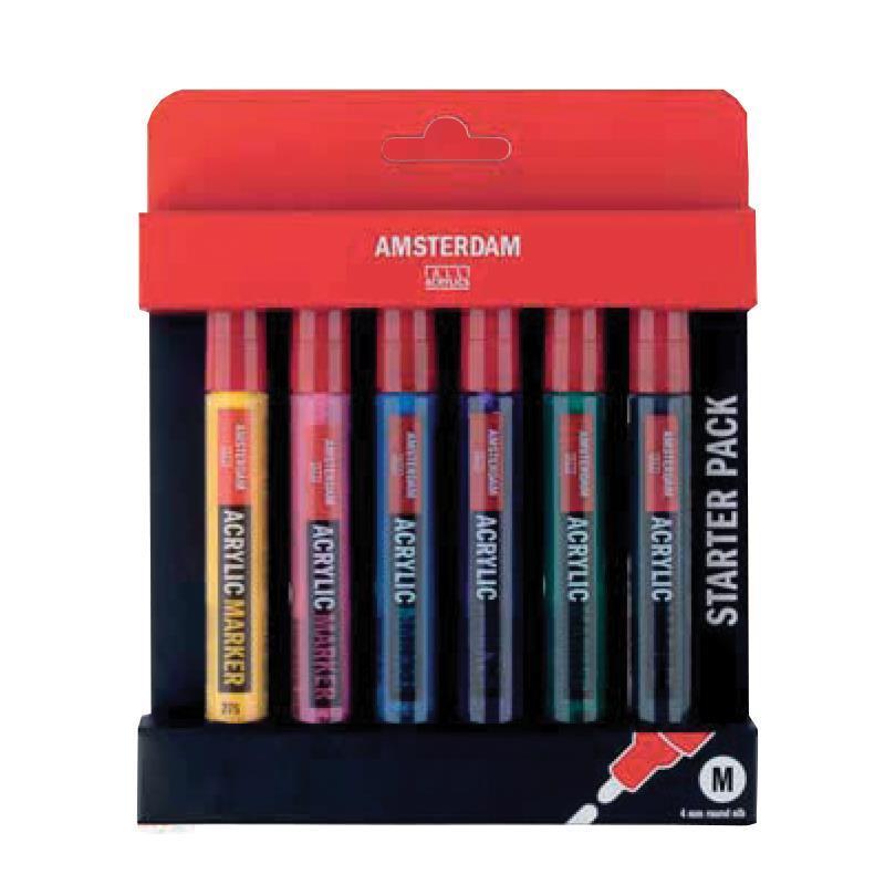 Talens amsterdam σετ marker 6 χρώματα medium - Image 2