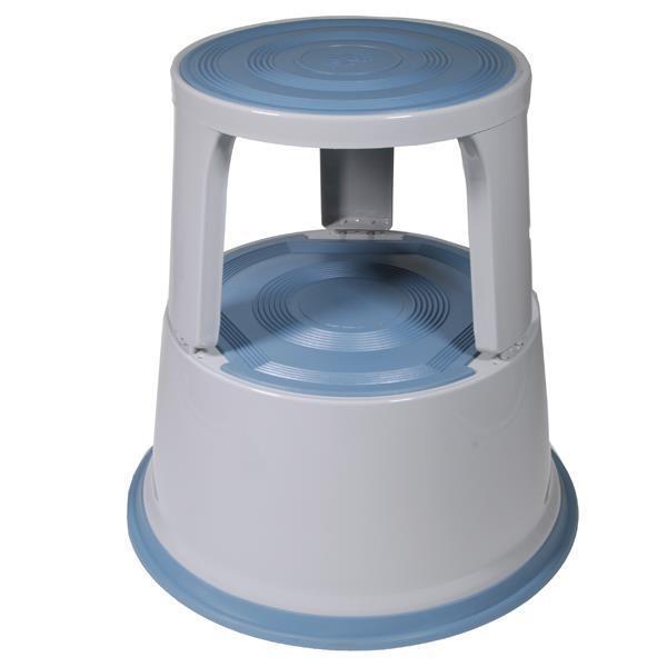 Πλαστικό σκαμπό-σκαλοπάτι με ρόδες, ανοιχτό γκρι Υ43xØ29x45εκ. - Image 2