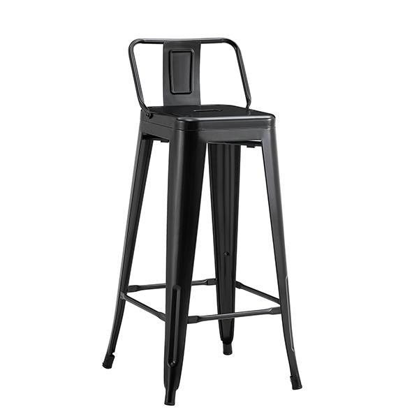 Σκαμπό μεταλλικό Nextdeco Loft μαύρο ματ Υ95εx43x44εκ - Image 4