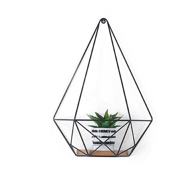 Επιτοίχιο μεταλλικό ράφι-καλάθι σε μαύρο χρώμα 23x20xY44εκ. - Image 2