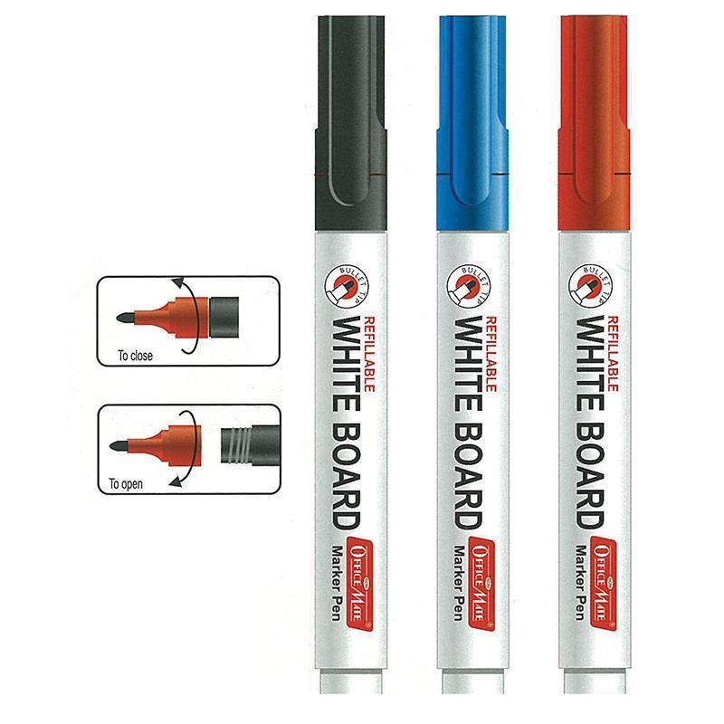 Officemate μαρκαδόρος λευκού πίνακα επαναγεμιζ. μαύρος στρόγγ. μύτη - Image 2