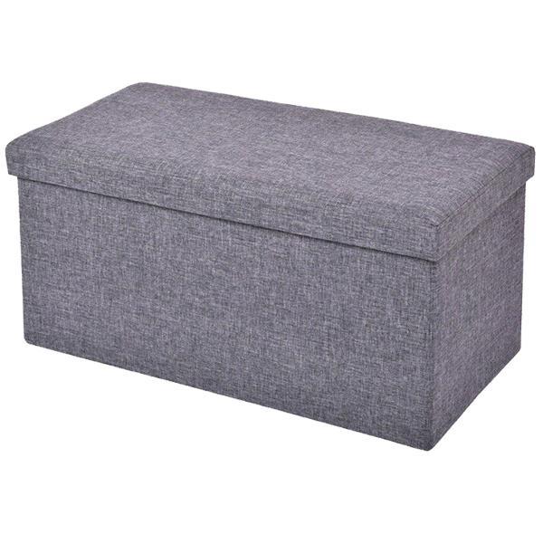 Σκαμπό με αποθηκευτικό χώρο, γκρι, Υ36x76x38 εκ. - Image 2