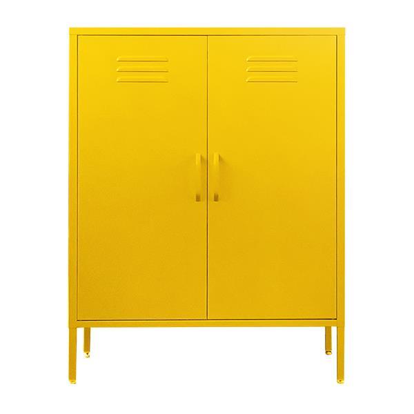 Ντουλάπα μεταλλική Nextdeco δίφυλλη κίτρινη Υ102x80x40εκ. - Image 2