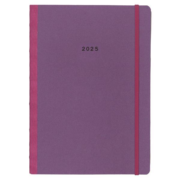 Next ημερολόγιο 2025 Natural εβδομαδιαίο flexi μωβ με λάστιχο 17x25εκ.