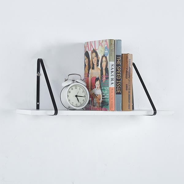 Ράφι επιτοίχιο με μαύρες μεταλλικές γωνίες και επιφάνεια μελαμίνης 70x21xY18εκ. - Image 2