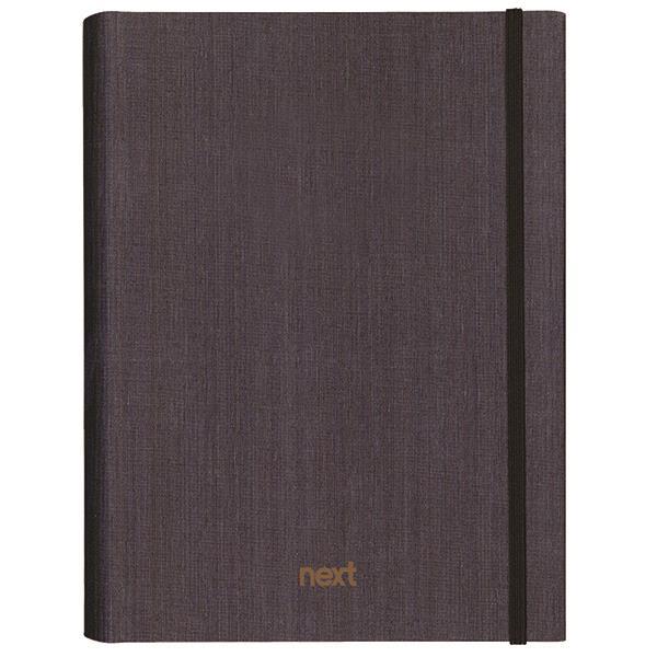 Next Fabric τετράδιo με κρυφό σπιράλ γκρι σκούρο με λάστιχο 17x25εκ. 5θεμ., 175φ. - Image 3