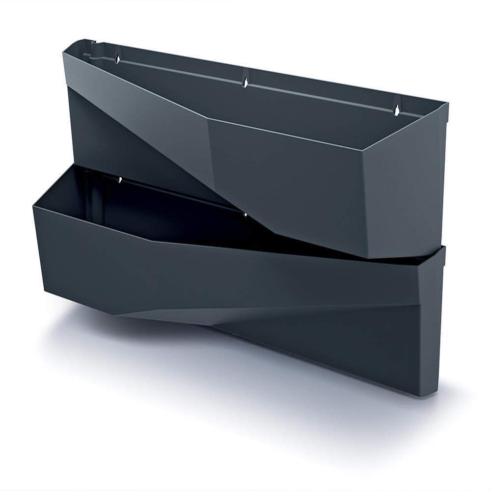 Ζαρντινιέρα Τοίχου 2 επιπέδων ανθρακί Υ35x78x19εκ. - Image 4