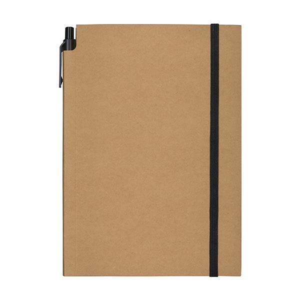 Next Promo μπλοκ ριγέ Α5 80 φύλλων με μαύρο λάστιχο και στυλό - Image 4