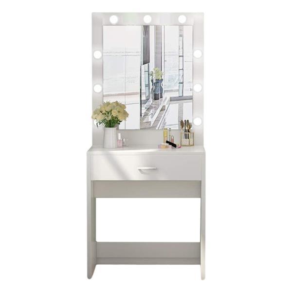 Επιπλο make up Nextdeco με καθρέφτη συρτάρι και LED φωτισμό Υ150x60x40εκ. - Image 2
