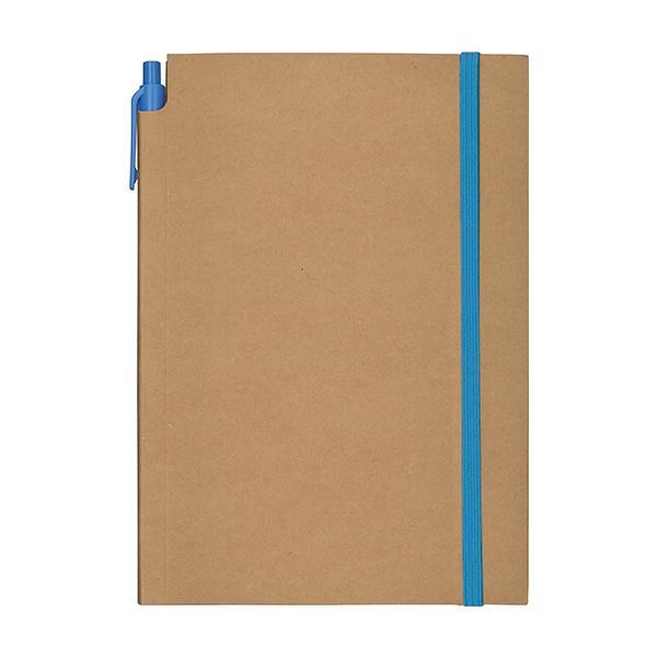 Next Promo μπλοκ ριγέ Α5 80 φύλλων με μπλε λάστιχο και στυλό - Image 4