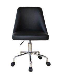 Καρέκλα γραφείου τροχήλατη Nextdeco μαύρη 55x44x80-88εκ. - Image 3