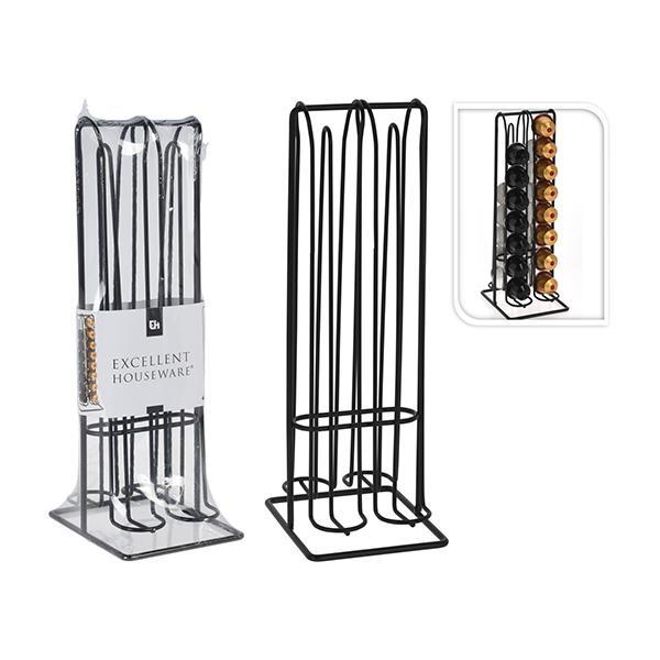 Θήκη για κάψουλες για μηχανή καφέ, μεταλλική, μαύρη 12x10xY29εκ. - Image 2