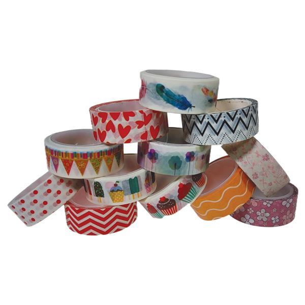 Αυτοκόλλητη χάρτινη ταινία σετ 4 τεμαχίων, 1,5εκ x 5μ. το καθένα, κοκτέιλ - Image 2