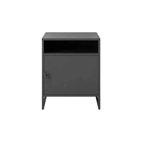 Τραπεζάκι κομοδίνο Nextdeco μεταλλικό με ράφι μαύρο Υ50x45x40εκ. - Image 2