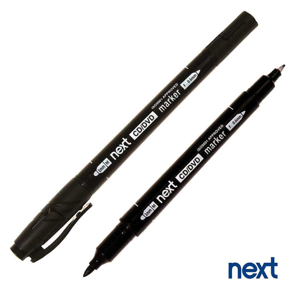 Next διπλός μαρκαδόρος ανεξίτηλος για CD/DVD μαύρος 0,6mm - 1mm - Image 3