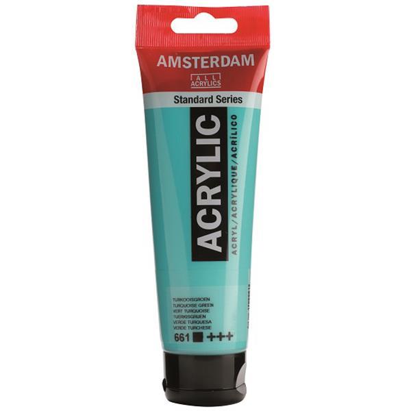 Talens amsterdam ακρυλικό χρώμα 661 turquoise green 120ml - Image 2