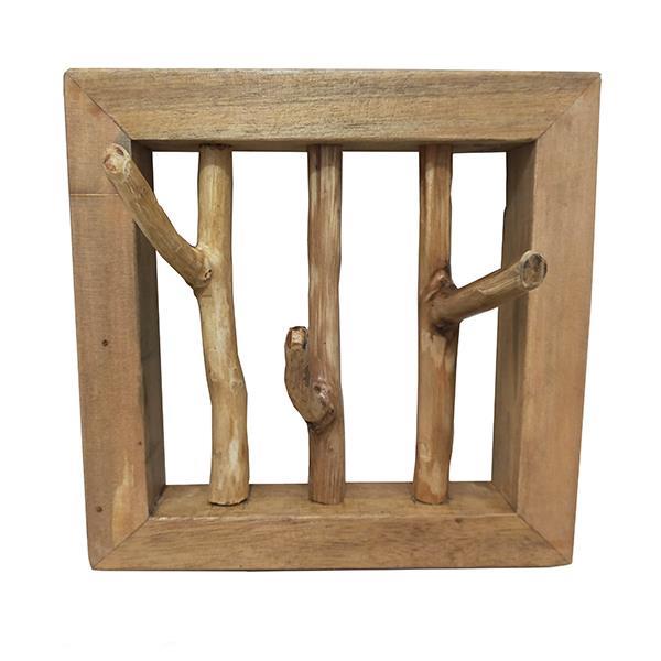 Κρεμάστρα τοίχου Nextdeco Tribeca από ξύλο teak Υ25x11/8x28εκ. - Image 2