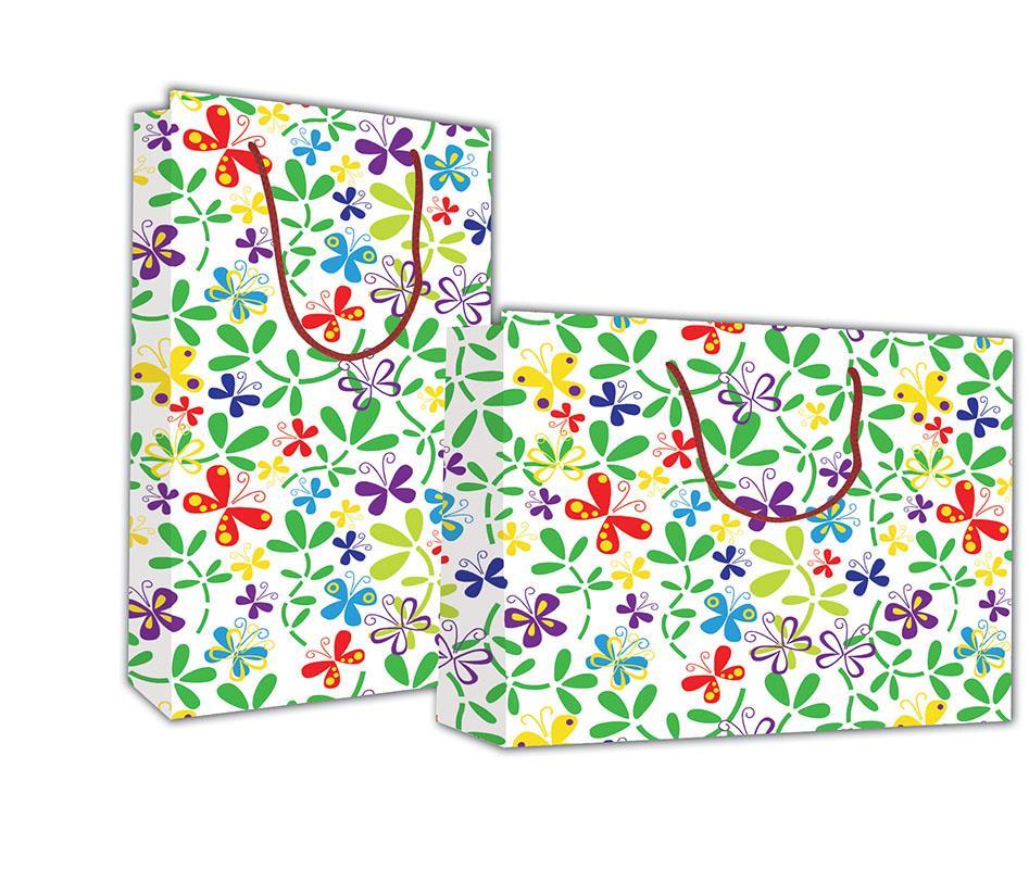 Next χάρτινη τσάντα Πολύχρωμες πεταλούδες Υ24x23x10 - Image 2