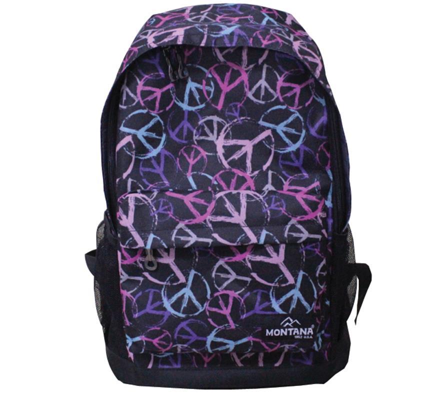 Montana τσάντα πλάτης εφηβική μαύρη με σχέδια με 1 θήκη 42x31x13εκ. - Image 2