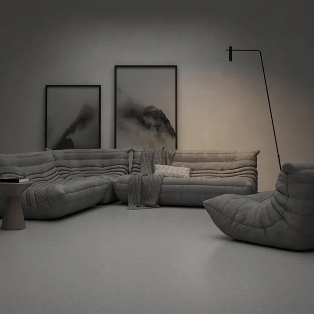 Πολυθρόνα Nextdeco Togo Alcantara σκούρο γκρι Y70x103x85εκ - Image 3