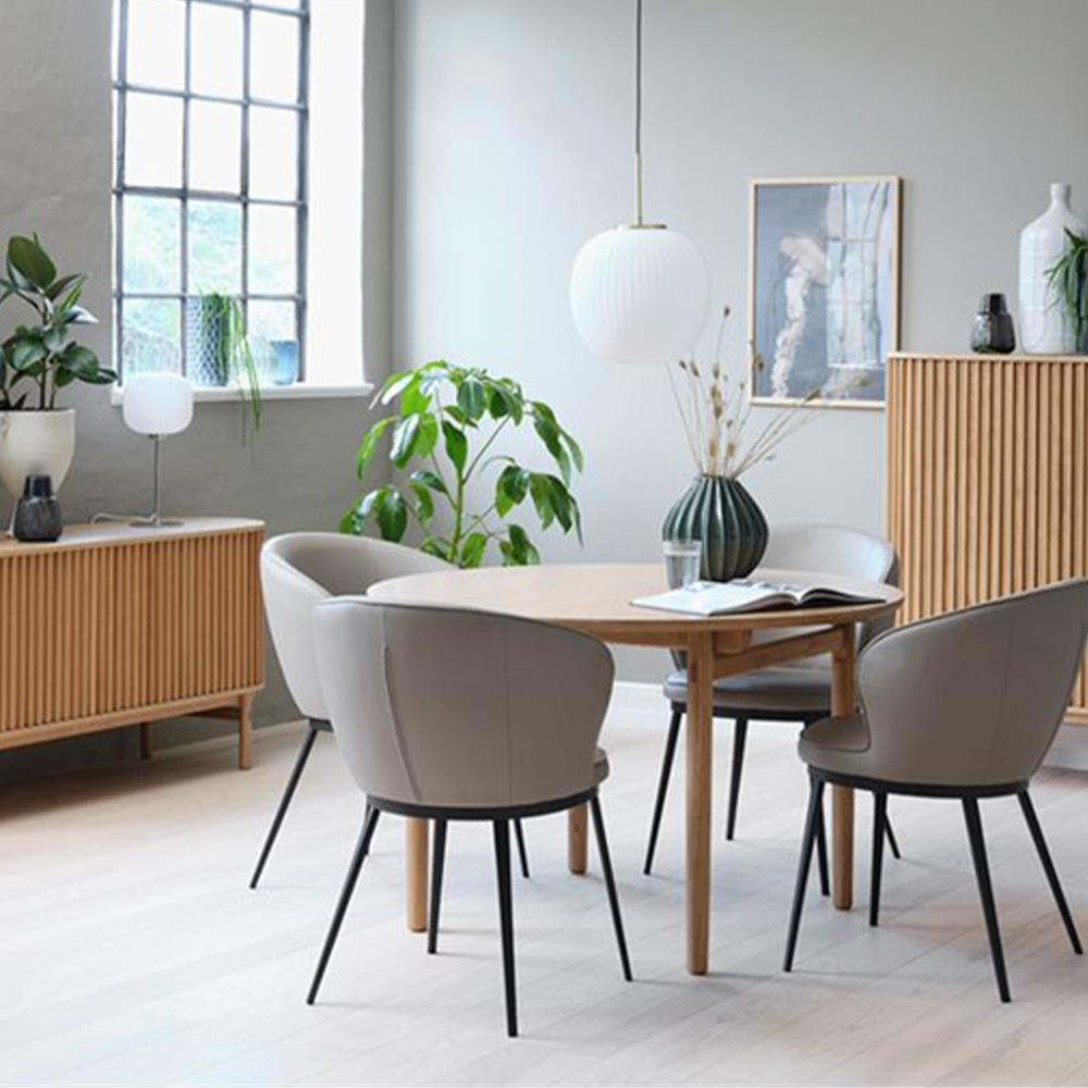 Τραπέζι στρυγγυλό Nextdeco μασίφ ξύλο δρυός Υ75xØ100εκ. - Image 2