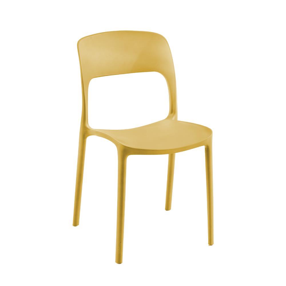 Καρέκλα πλαστική Curves Nextdeco κίτρινο PP UV protection Y82,5x41x57 εκ.