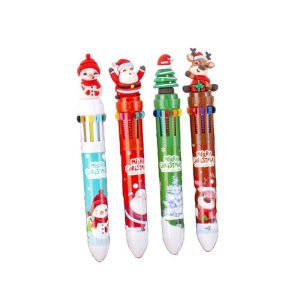 Χριστουγεννιάτικο στυλό 10 χρωμάτων σε 4 σχέδια κοκτέηλ Υ15εκ.