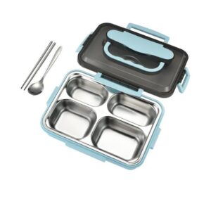 Lunch box από inox με 5 θήκες μπλε 1500ml