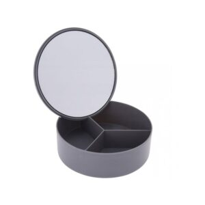 Καθρέφτης με θήκες οργάνωσης σε γκρι χρώμα 14x5εκ.