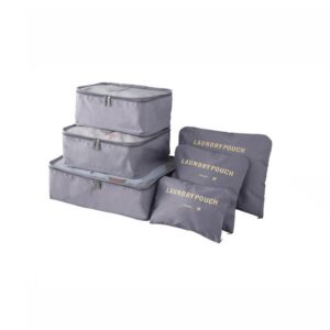 Θήκες οργάνωσης ταξιδίου γκρι σετ 6 τεμαχίων