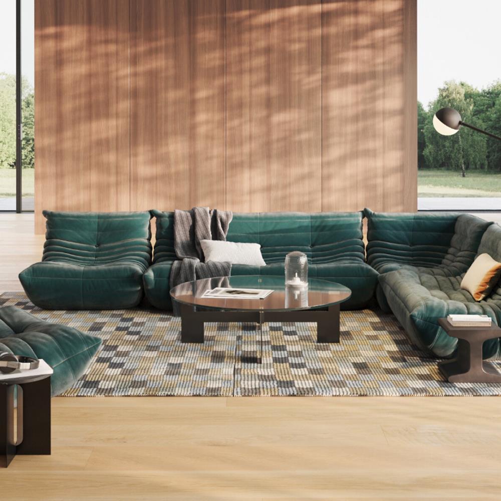 Πολυθρόνα Nextdeco Togo Alcantara σκούρο πράσινο Y70x103x85εκ - Image 3