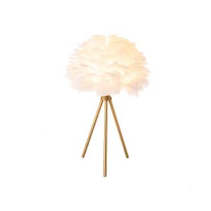 Φωτιστικό επιτραπέζιο με φτερά και μεταλλική βάση λευκό Υ47xØ30εκ.