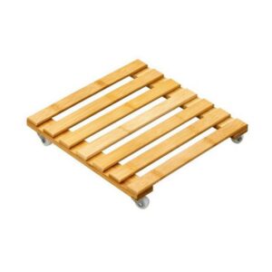 Βάση λουλουδιών τροχήλατη Nextdeco από bamboo 30x30εκ.